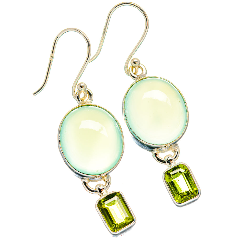 Aqua Chalcedony Earrings handcrafted by Ana Silver Co - EARR424377
