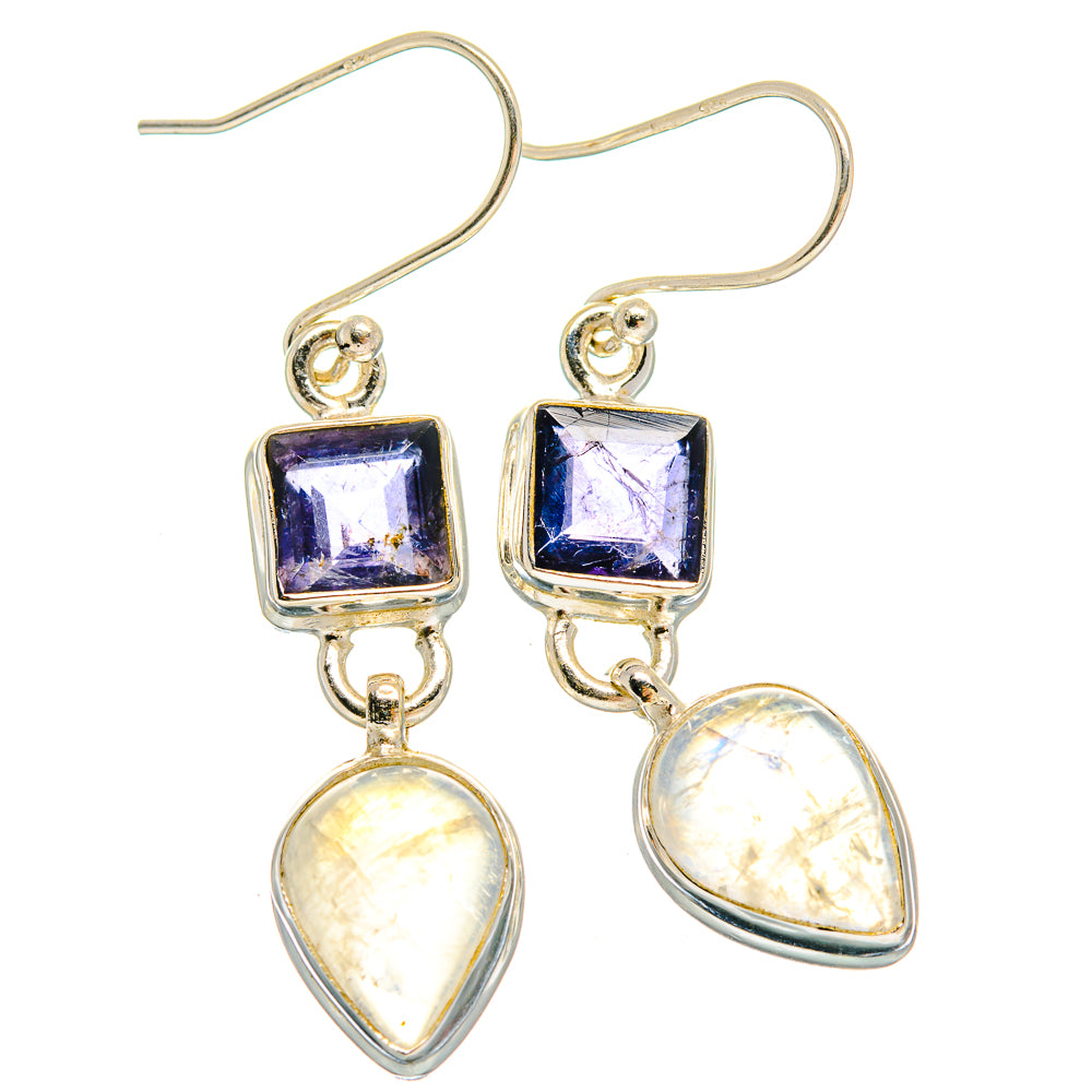 Rainbow Moonstone Earrings handcrafted by Ana Silver Co - EARR424407