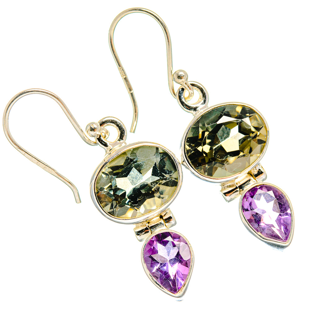 Green Amethyst Earrings handcrafted by Ana Silver Co - EARR424517