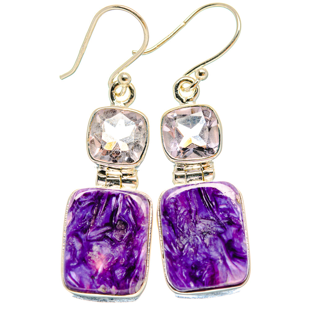 Charoite Earrings handcrafted by Ana Silver Co - EARR424562