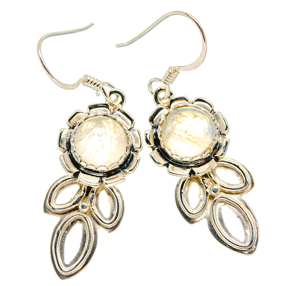 Rainbow Moonstone Earrings handcrafted by Ana Silver Co - EARR424577