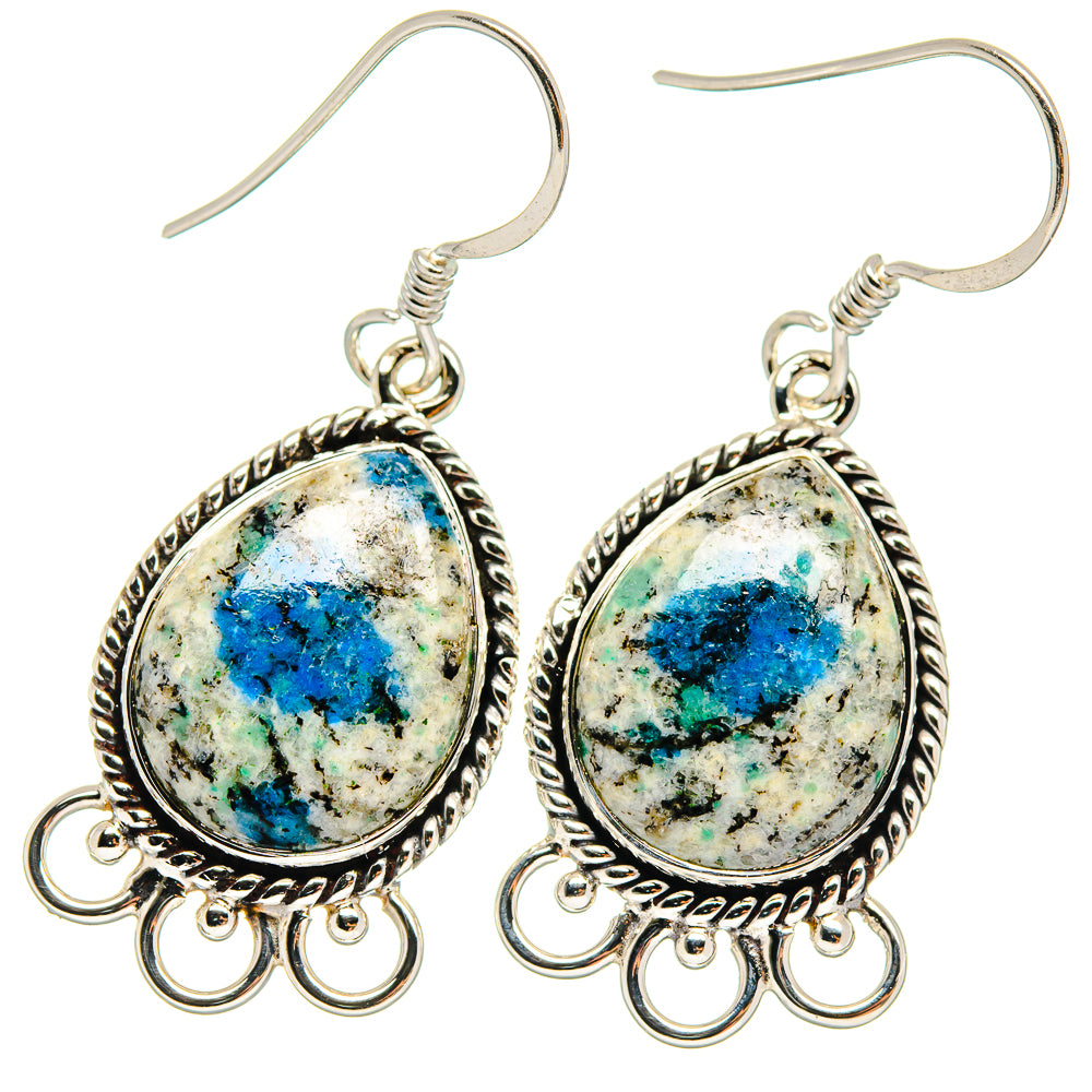 K2 Blue Azurite Earrings handcrafted by Ana Silver Co - EARR424585