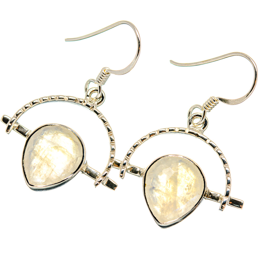 Rainbow Moonstone Earrings handcrafted by Ana Silver Co - EARR424586