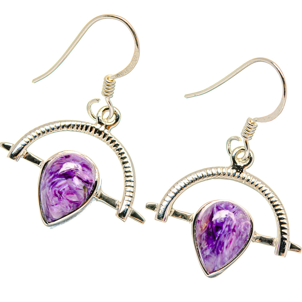 Charoite Earrings handcrafted by Ana Silver Co - EARR424612