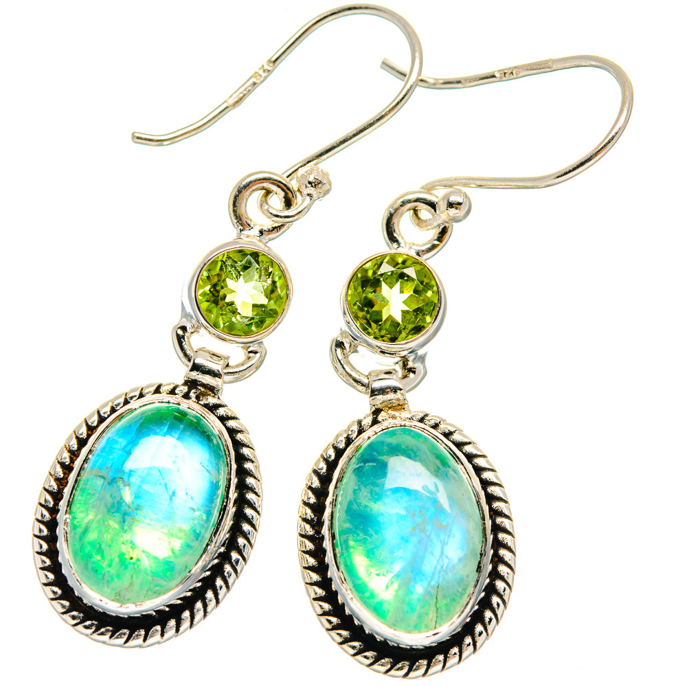 Green Moonstone Earrings handcrafted by Ana Silver Co - EARR424633