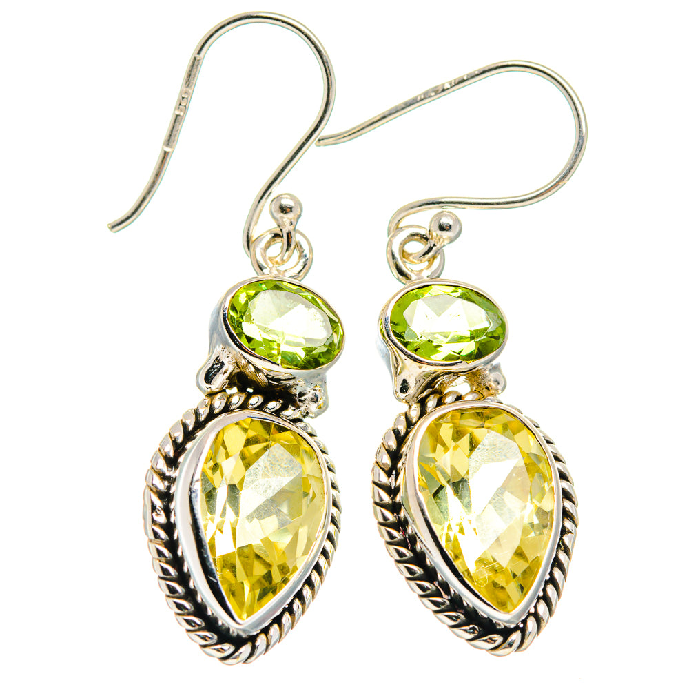 Citrine, Peridot Earrings handcrafted by Ana Silver Co - EARR424671