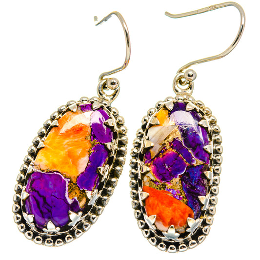 Spiny Oyster Turquoise Earrings handcrafted by Ana Silver Co - EARR424678