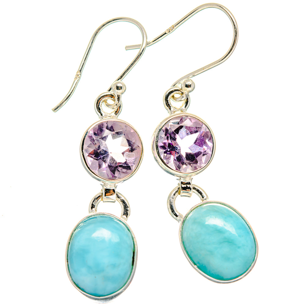 Larimar, Amethyst Earrings handcrafted by Ana Silver Co - EARR424702