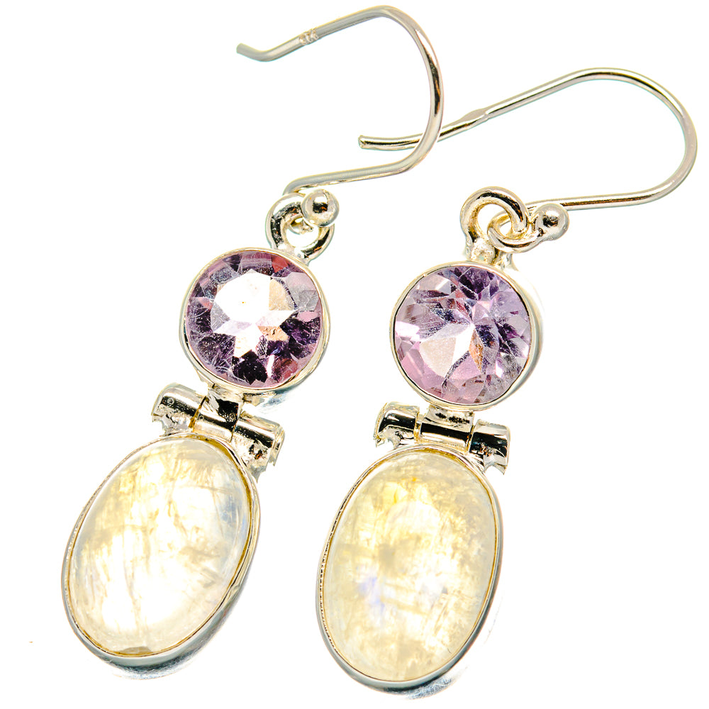 Rainbow Moonstone Earrings handcrafted by Ana Silver Co - EARR424724 - Photo 2