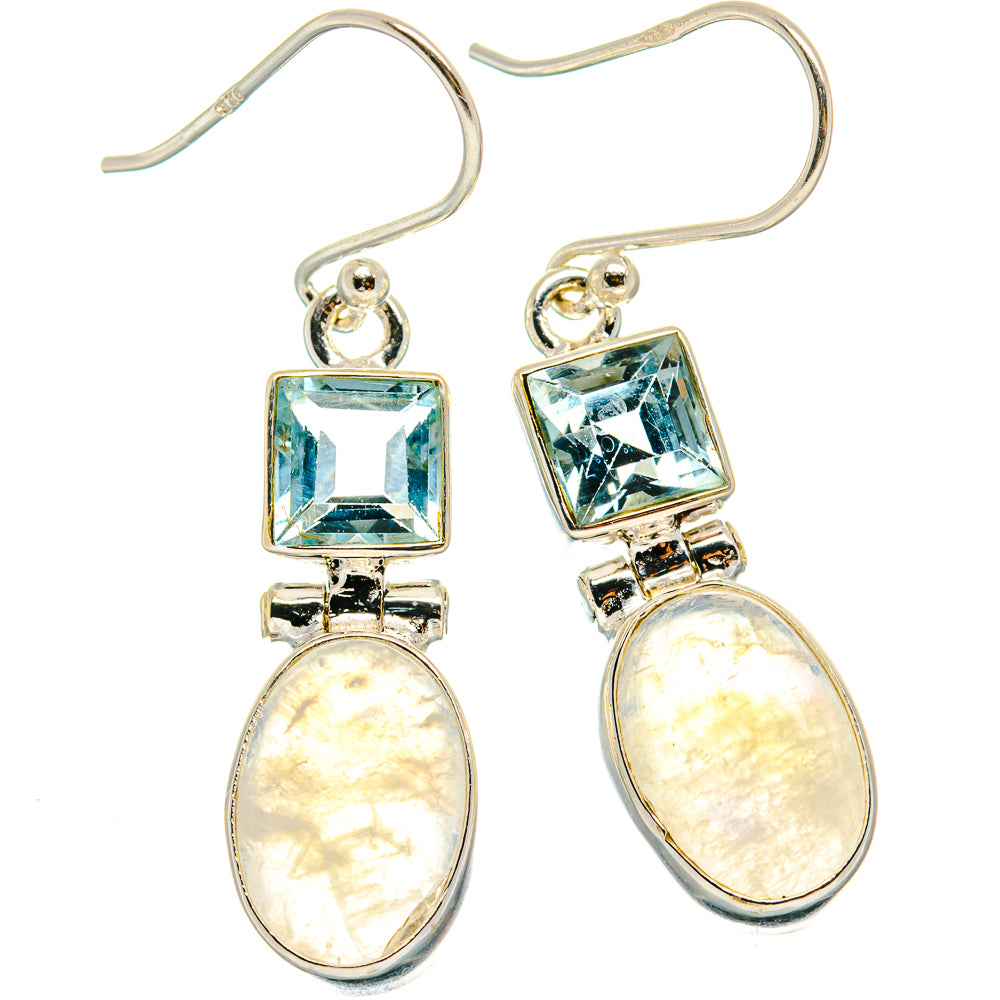 Rainbow Moonstone Earrings handcrafted by Ana Silver Co - EARR424728 - Photo 2