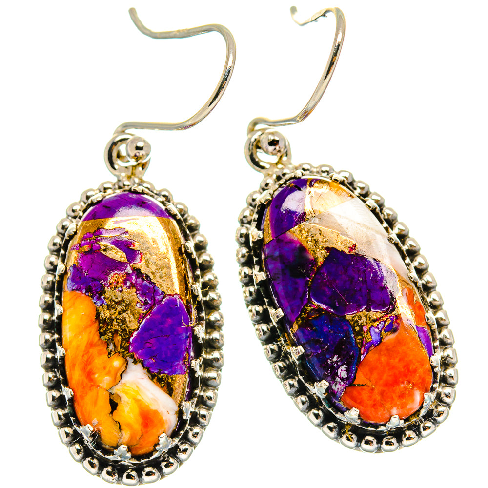 Spiny Oyster Turquoise Earrings handcrafted by Ana Silver Co - EARR424737