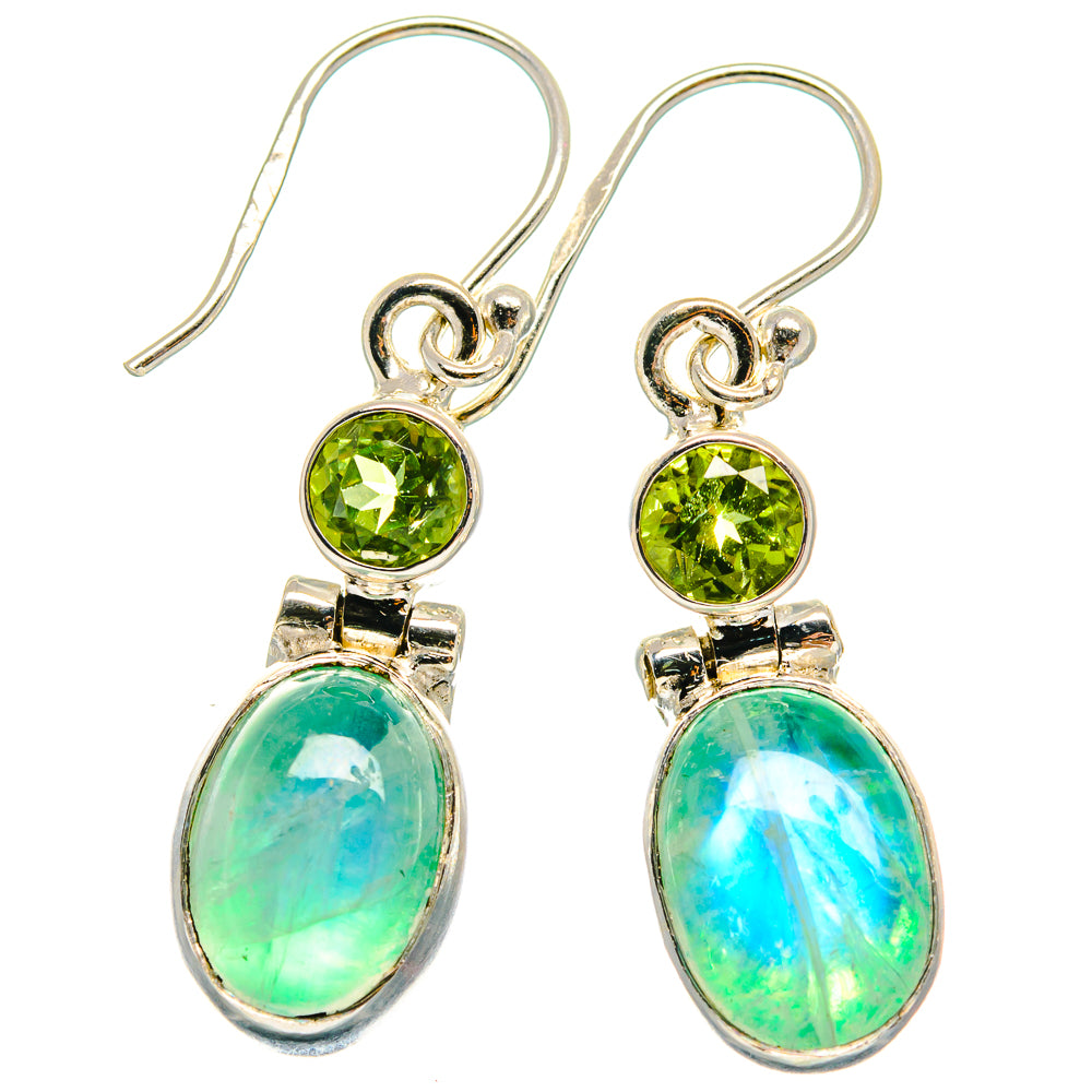 Green Moonstone Earrings handcrafted by Ana Silver Co - EARR424748