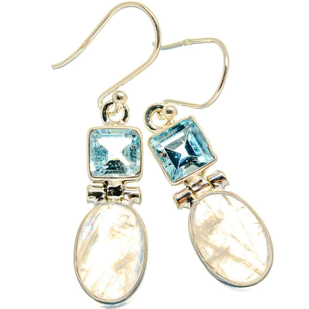 Rainbow Moonstone Earrings handcrafted by Ana Silver Co - EARR424762 - Photo 2
