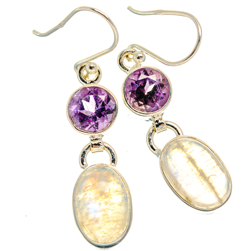 Rainbow Moonstone Earrings handcrafted by Ana Silver Co - EARR424809