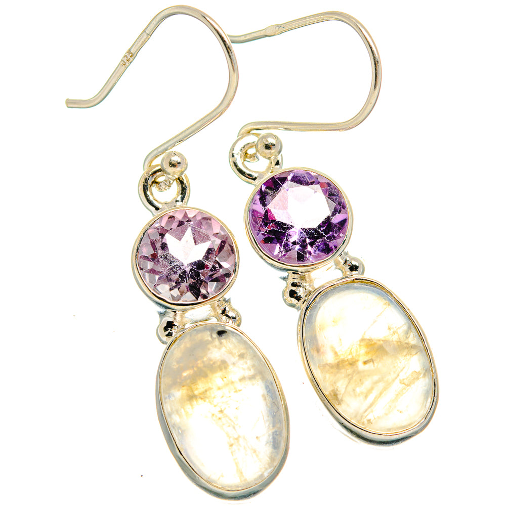 Rainbow Moonstone Earrings handcrafted by Ana Silver Co - EARR424811 - Photo 2