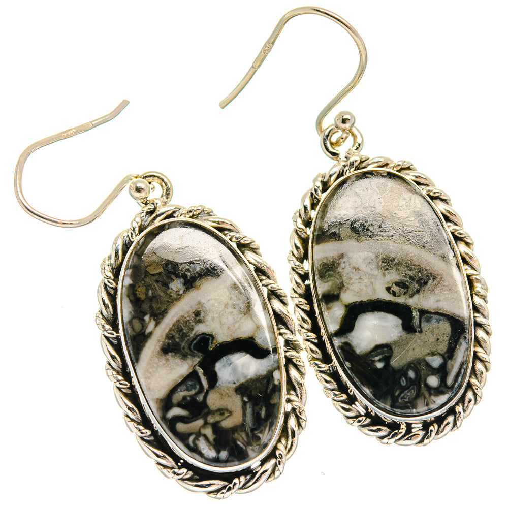Pinolith Jasper Earrings handcrafted by Ana Silver Co - EARR424816 - Photo 2
