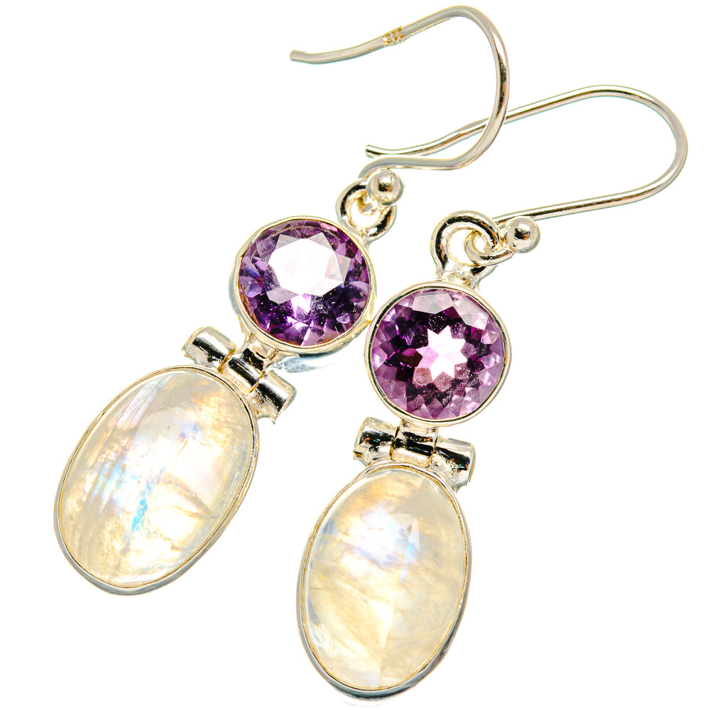 Rainbow Moonstone Earrings handcrafted by Ana Silver Co - EARR424823 - Photo 2