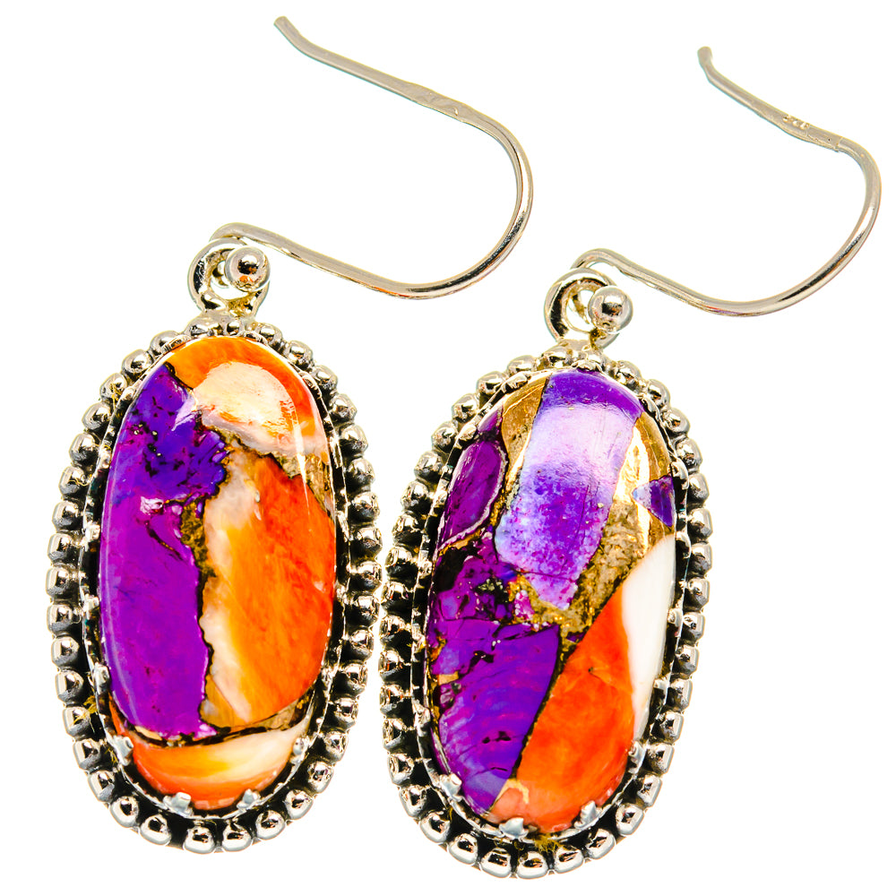 Spiny Oyster Turquoise Earrings handcrafted by Ana Silver Co - EARR424829