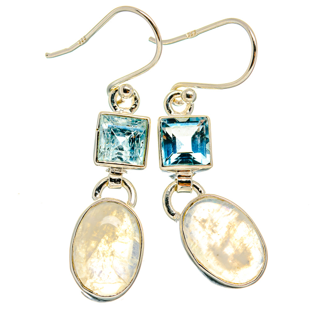 Rainbow Moonstone Earrings handcrafted by Ana Silver Co - EARR424854 - Photo 2