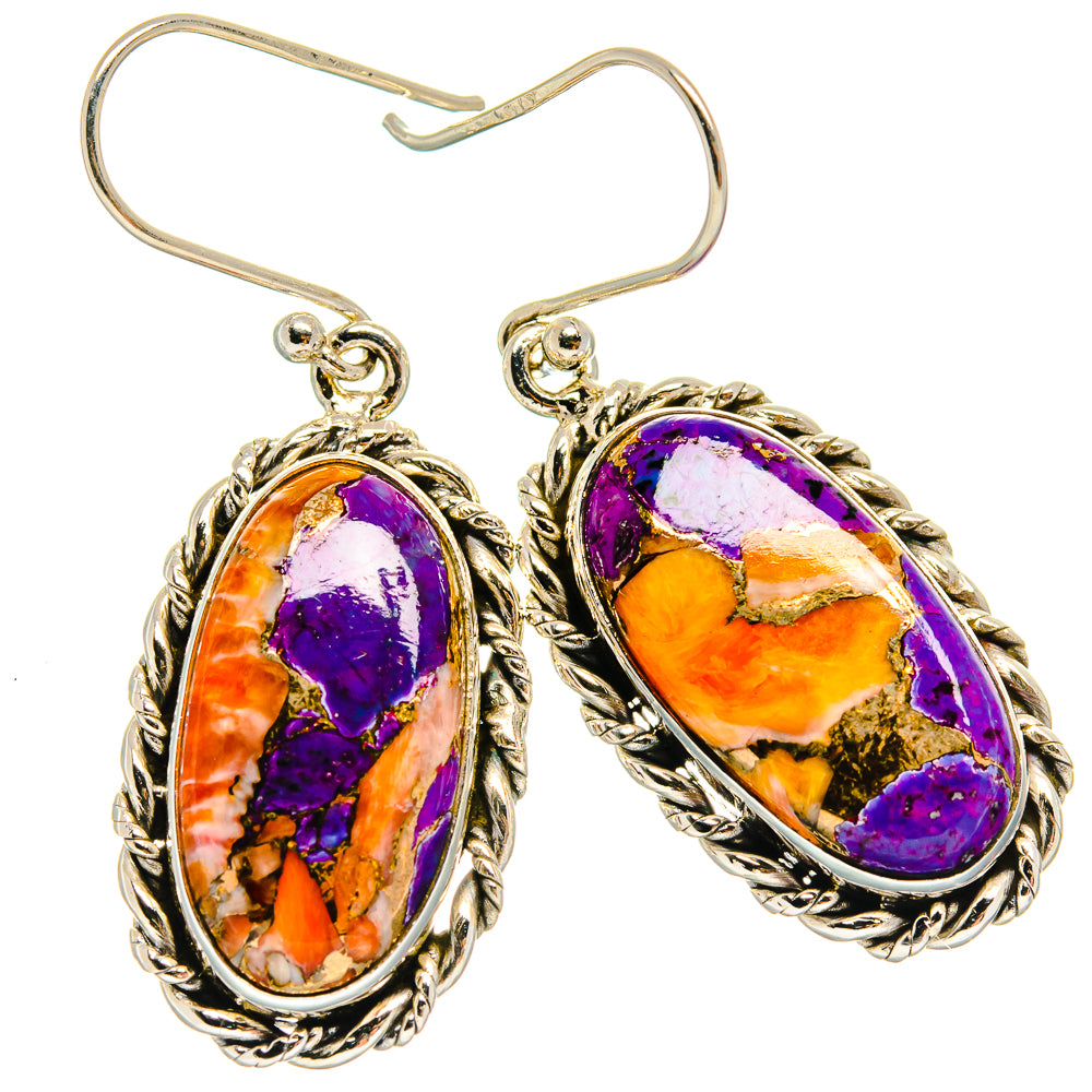 Spiny Oyster Turquoise Earrings handcrafted by Ana Silver Co - EARR424867
