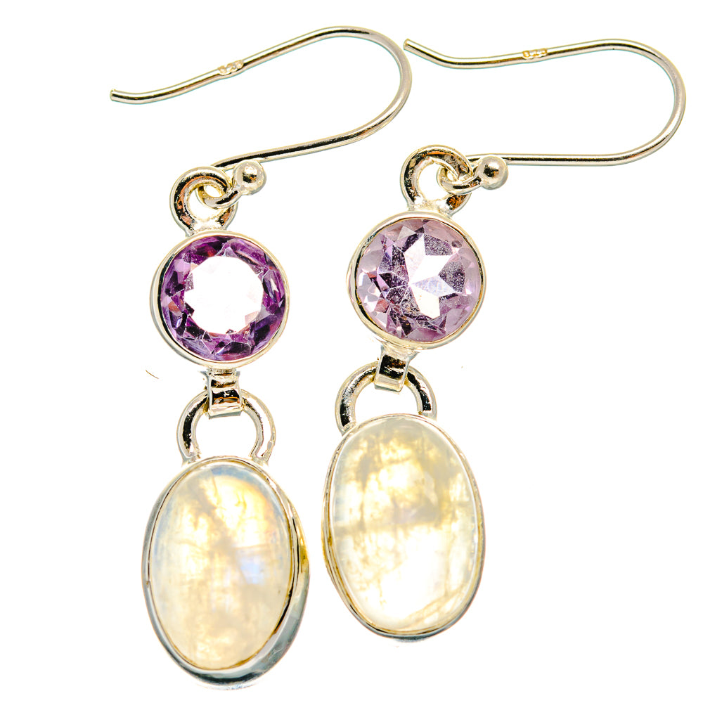 Rainbow Moonstone Earrings handcrafted by Ana Silver Co - EARR424896 - Photo 2