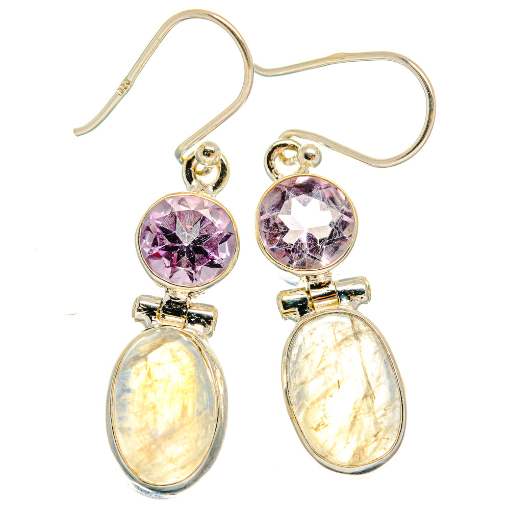 Rainbow Moonstone Earrings handcrafted by Ana Silver Co - EARR424897