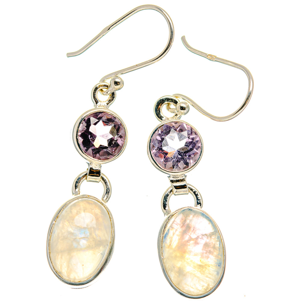 Rainbow Moonstone Earrings handcrafted by Ana Silver Co - EARR424922 - Photo 2