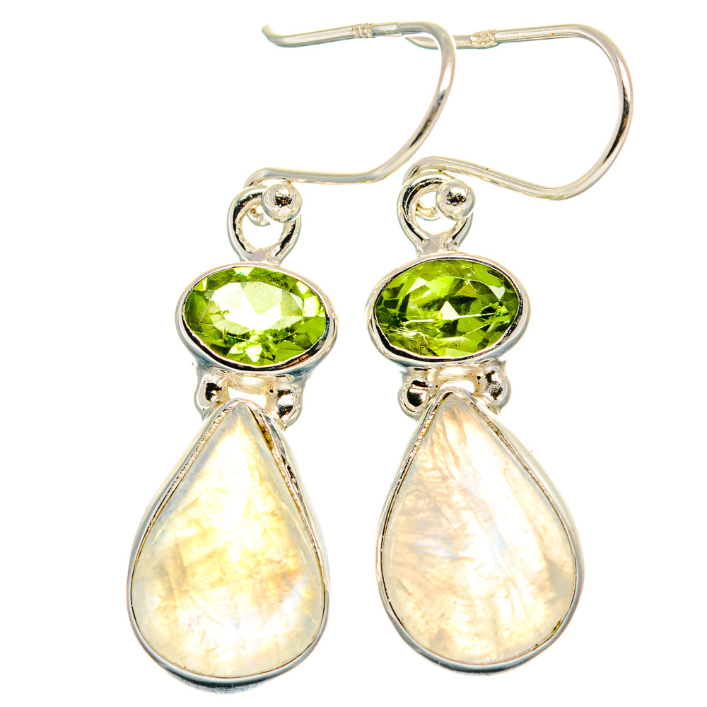 Rainbow Moonstone Earrings handcrafted by Ana Silver Co - EARR424932 - Photo 2