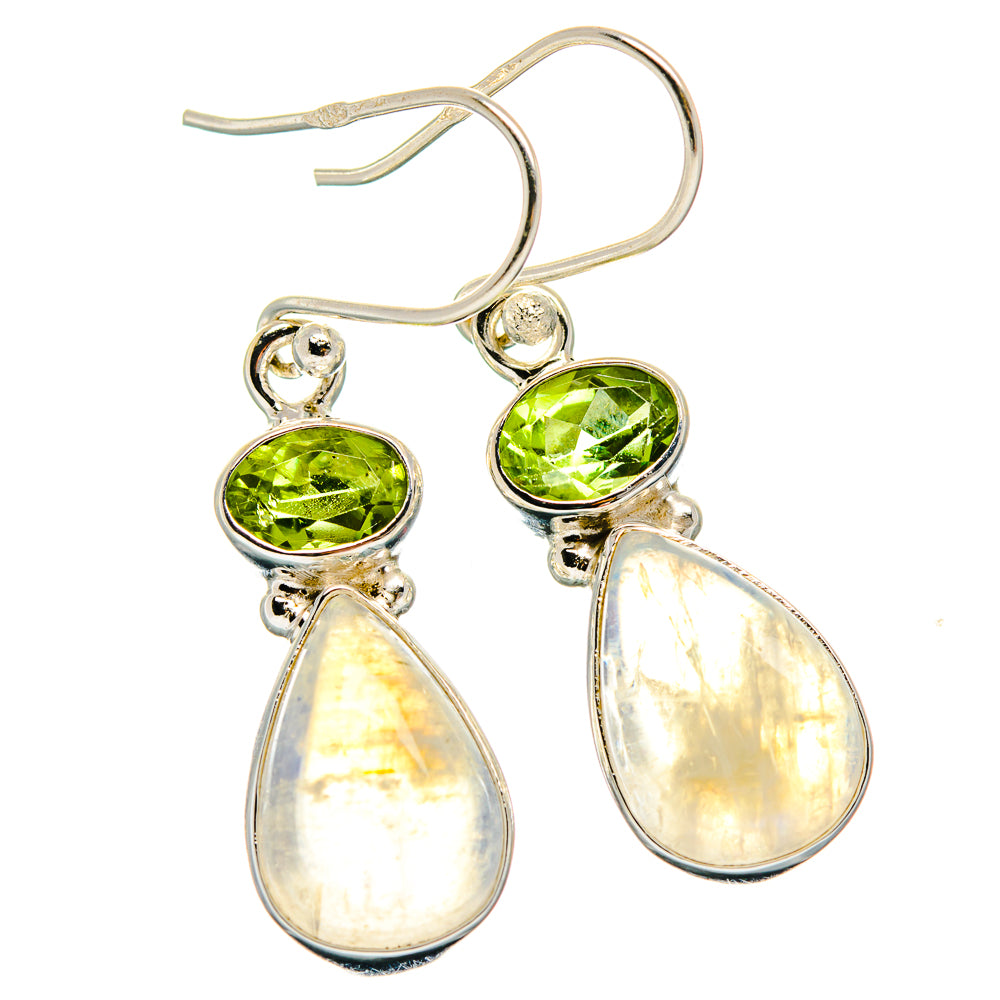 Rainbow Moonstone Earrings handcrafted by Ana Silver Co - EARR424974 - Photo 2