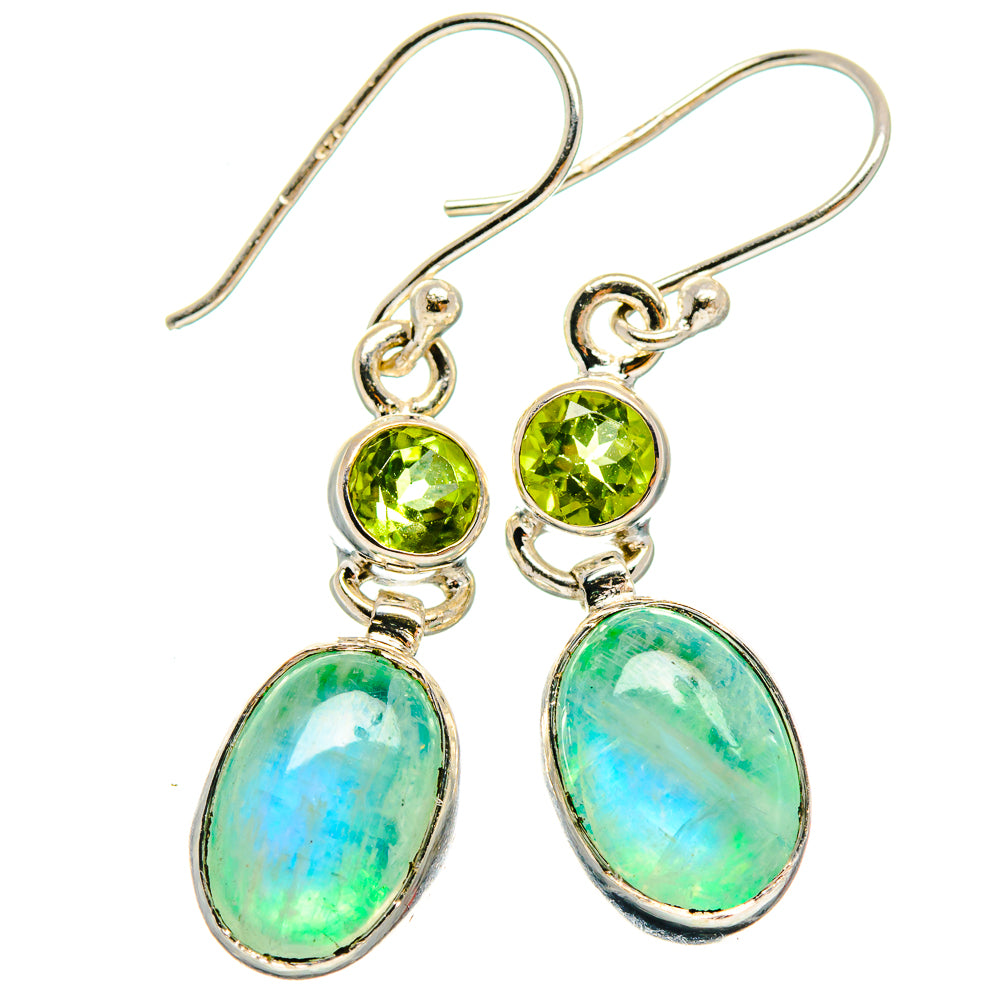 Green Moonstone Earrings handcrafted by Ana Silver Co - EARR424980