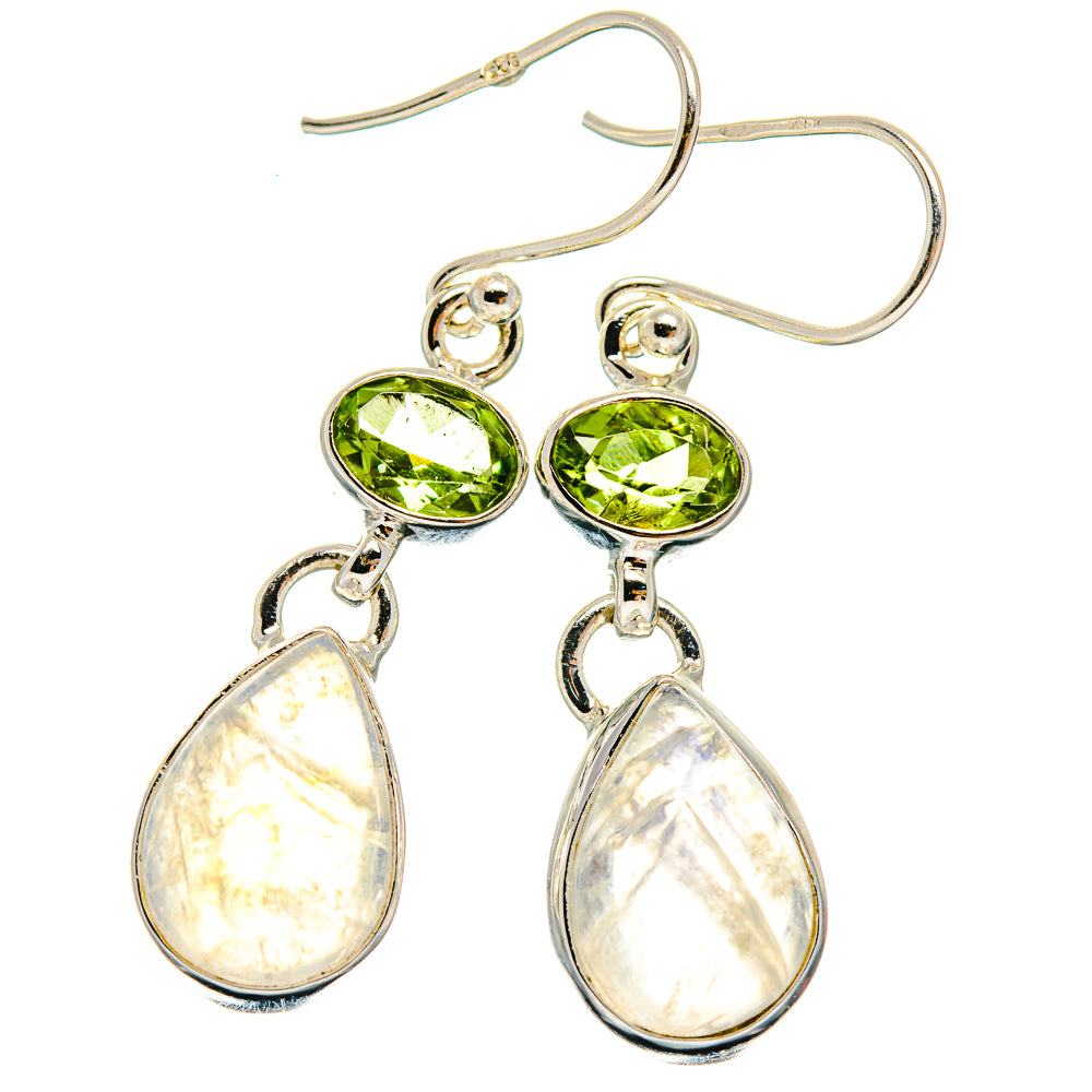 Rainbow Moonstone Earrings handcrafted by Ana Silver Co - EARR424981 - Photo 2