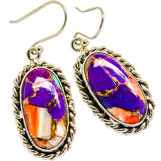 Spiny Oyster Turquoise Earrings handcrafted by Ana Silver Co - EARR425054 - Photo 2