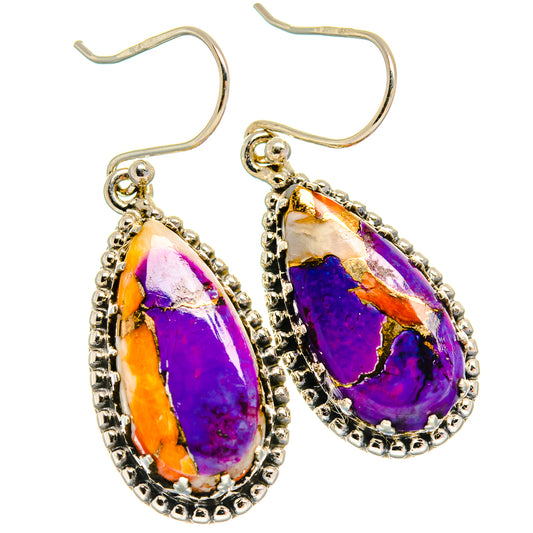 Spiny Oyster Turquoise Earrings handcrafted by Ana Silver Co - EARR425071 - Photo 2