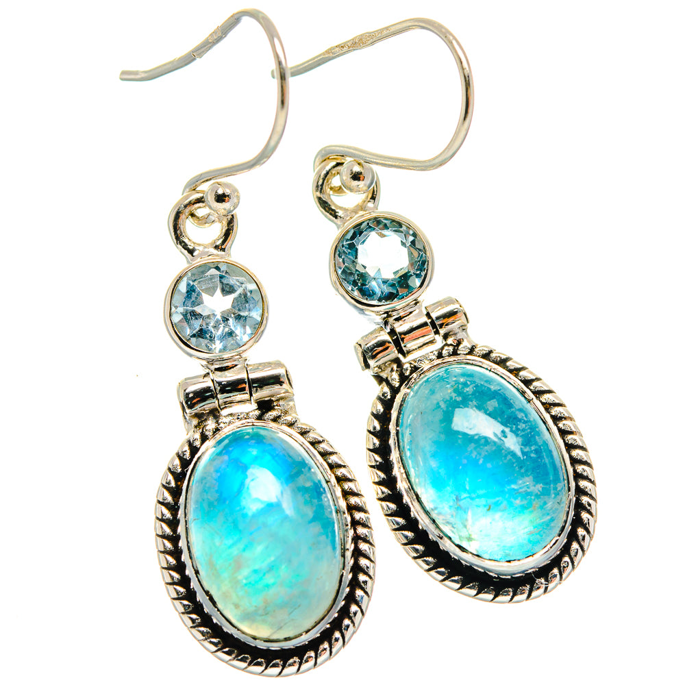 Rainbow Moonstone Earrings handcrafted by Ana Silver Co - EARR425097 - Photo 2
