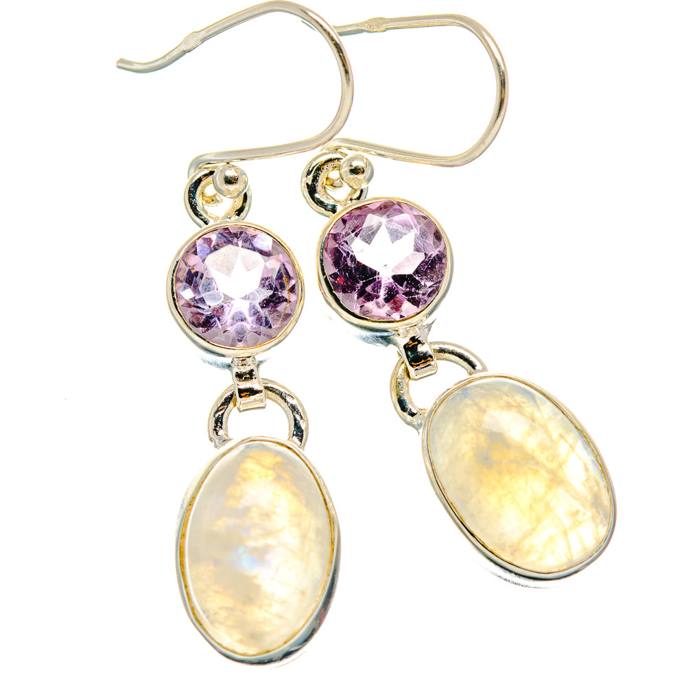 Rainbow Moonstone Earrings handcrafted by Ana Silver Co - EARR425148 - Photo 2