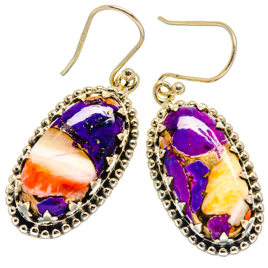 Spiny Oyster Turquoise Earrings handcrafted by Ana Silver Co - EARR425161 - Photo 2