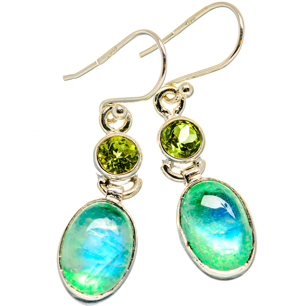 Green Moonstone Earrings handcrafted by Ana Silver Co - EARR425162 - Photo 2