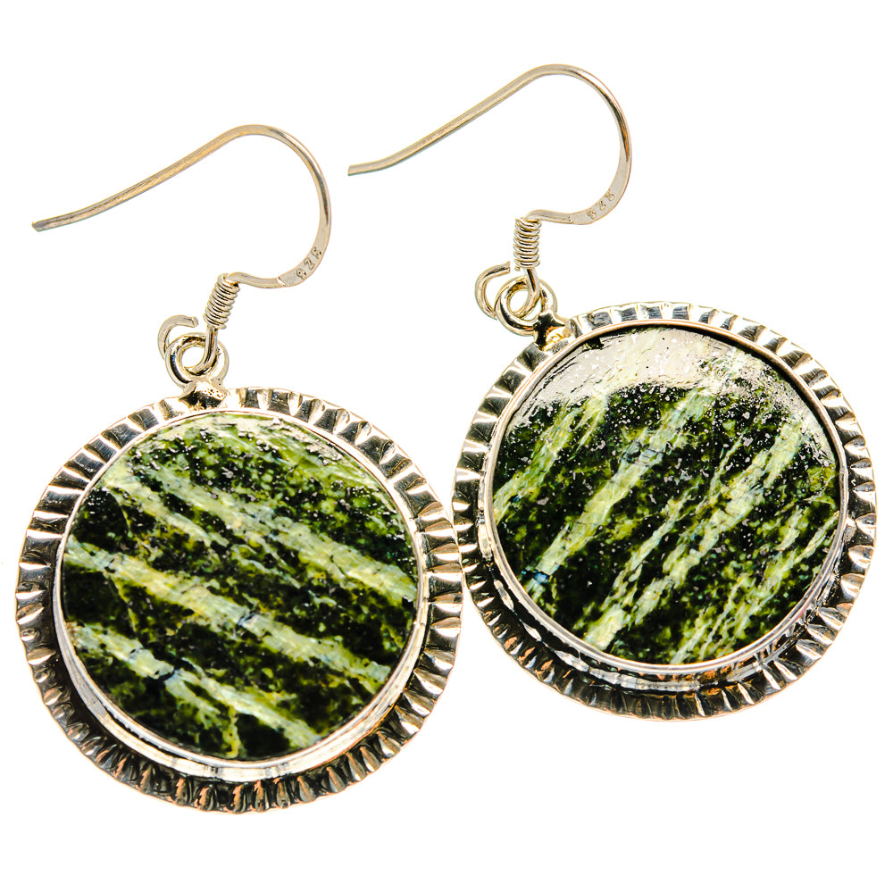 Green Vein Jasper Earrings handcrafted by Ana Silver Co - EARR425248 - Photo 2