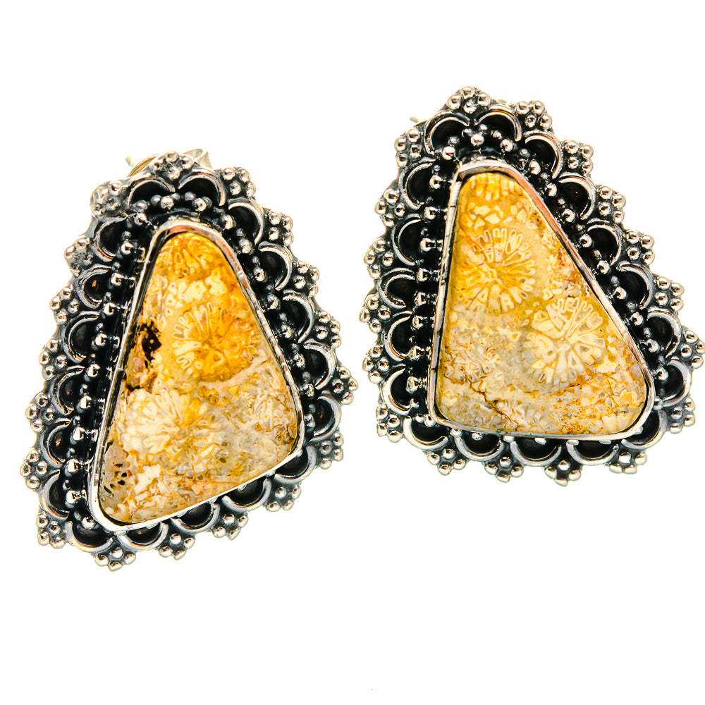 Fossil Coral Earrings handcrafted by Ana Silver Co - EARR425289 - Photo 2