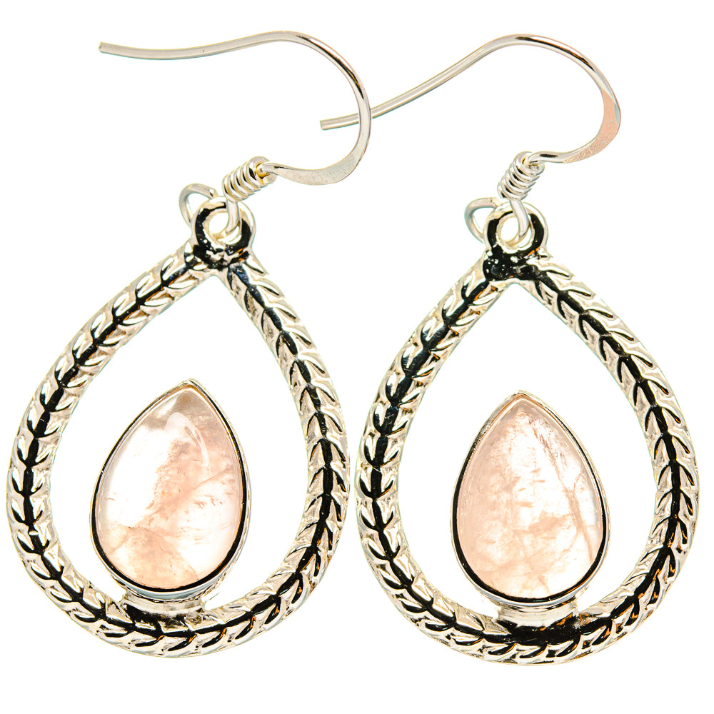 Rose Quartz Earrings handcrafted by Ana Silver Co - EARR425348 - Photo 2