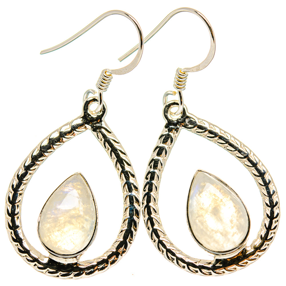 Rainbow Moonstone Earrings handcrafted by Ana Silver Co - EARR425356 - Photo 2