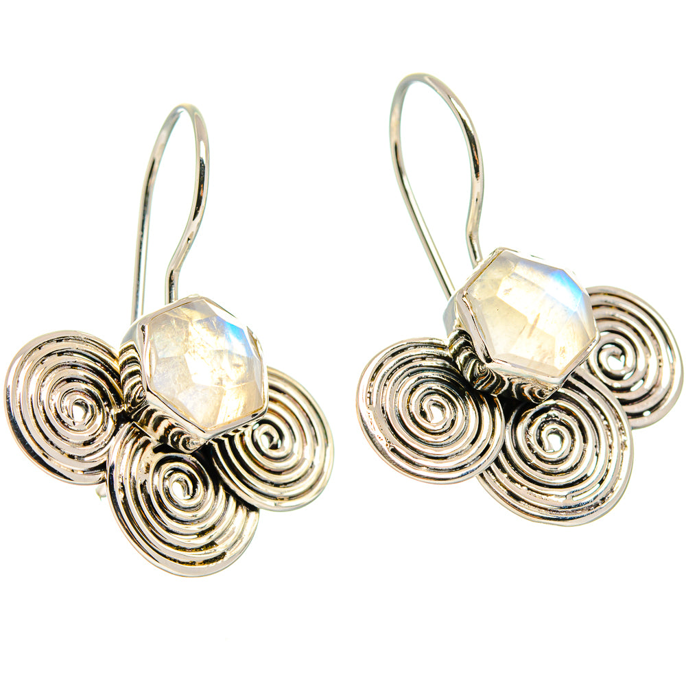 Rainbow Moonstone Earrings handcrafted by Ana Silver Co - EARR425362 - Photo 2