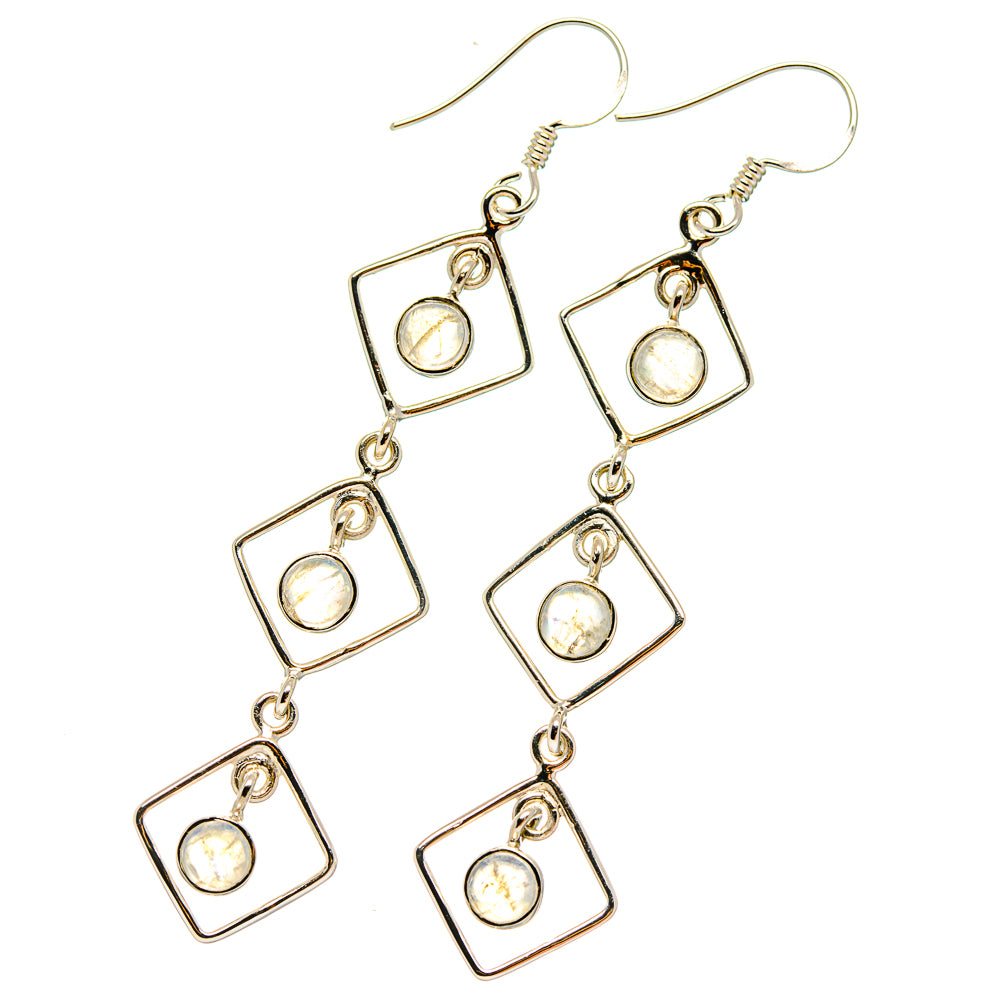 Rainbow Moonstone Earrings handcrafted by Ana Silver Co - EARR425378 - Photo 2