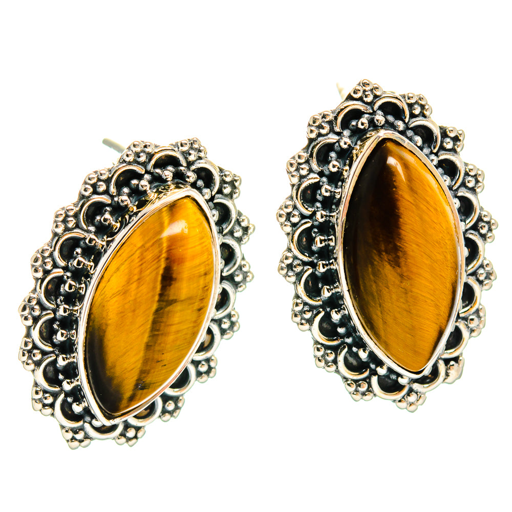 Tiger Eye Earrings handcrafted by Ana Silver Co - EARR425404 - Photo 2