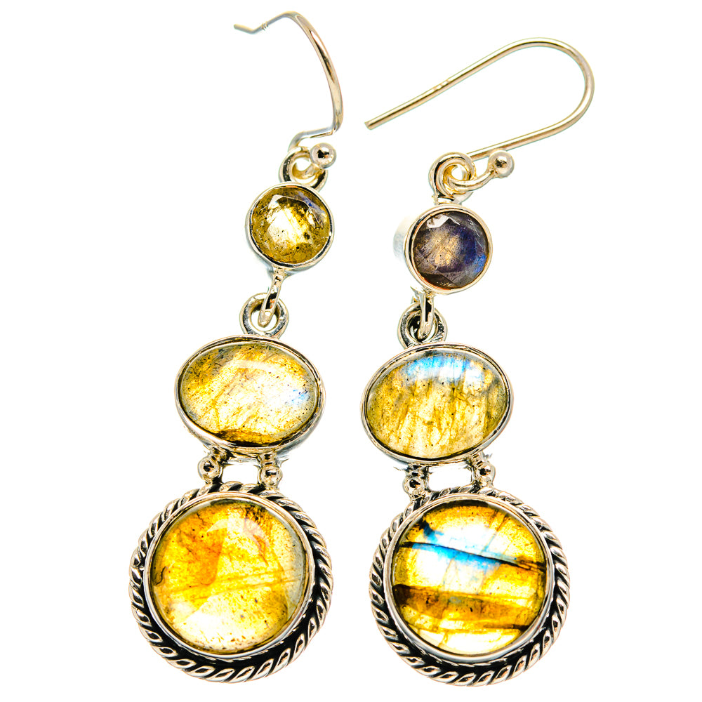 Labradorite Earrings handcrafted by Ana Silver Co - EARR425409 - Photo 2