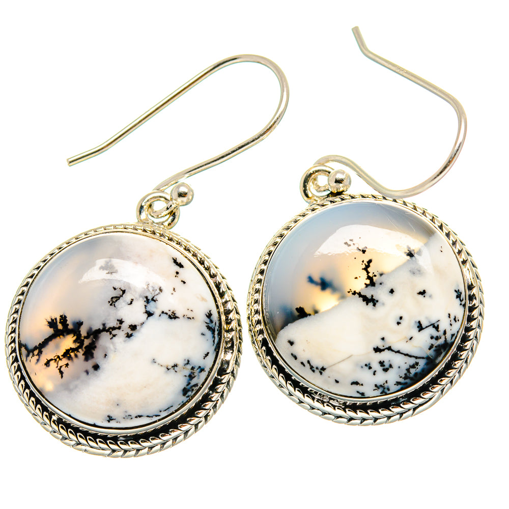 Dendritic Opal Earrings handcrafted by Ana Silver Co - EARR425490 - Photo 2
