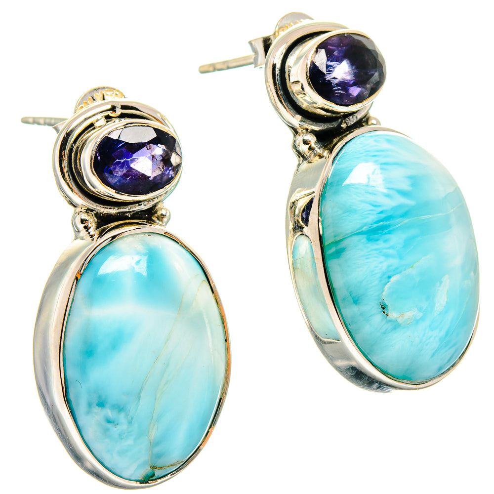 Larimar Earrings handcrafted by Ana Silver Co - EARR425494 - Photo 2