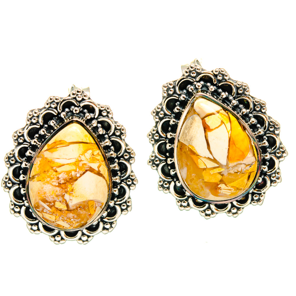 Brecciated Mookaite Earrings handcrafted by Ana Silver Co - EARR425496 - Photo 2