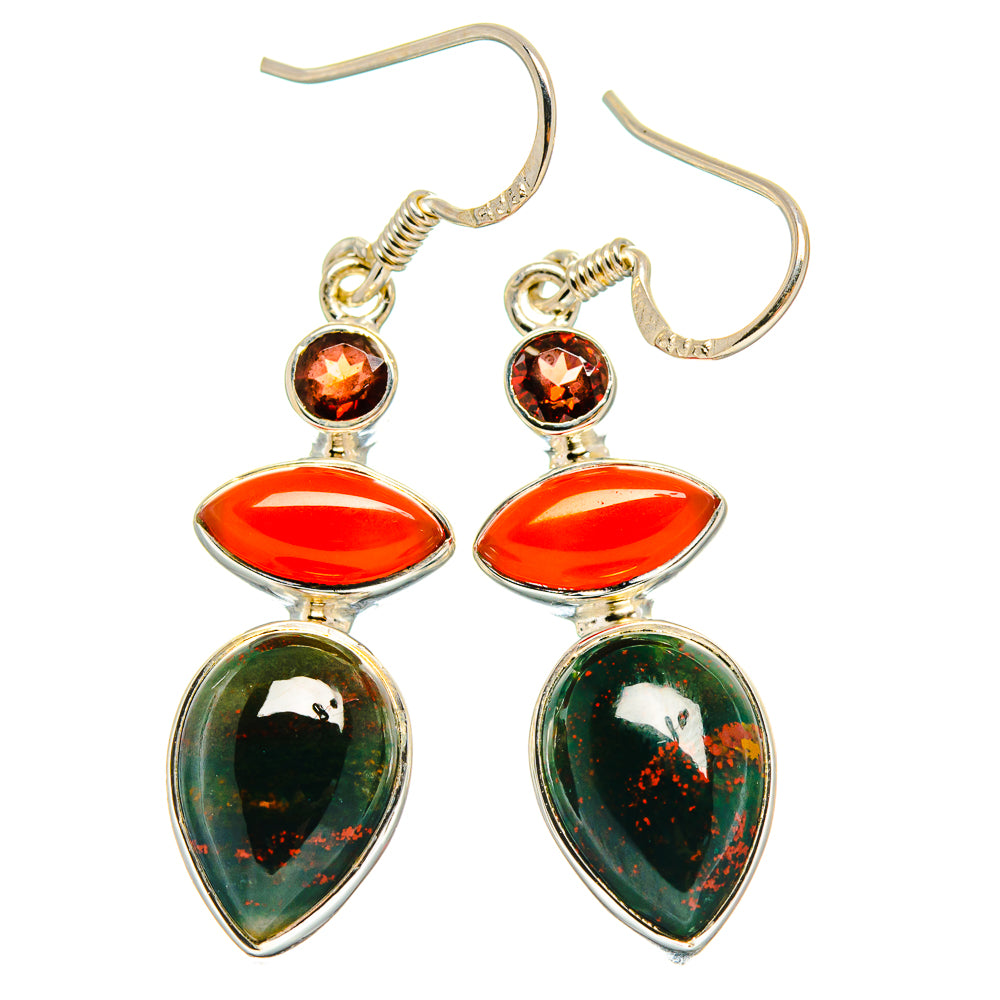 Bloodstone Earrings handcrafted by Ana Silver Co - EARR425497 - Photo 2