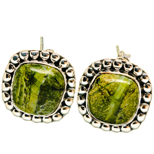 African Green Opal Earrings handcrafted by Ana Silver Co - EARR425559 - Photo 2